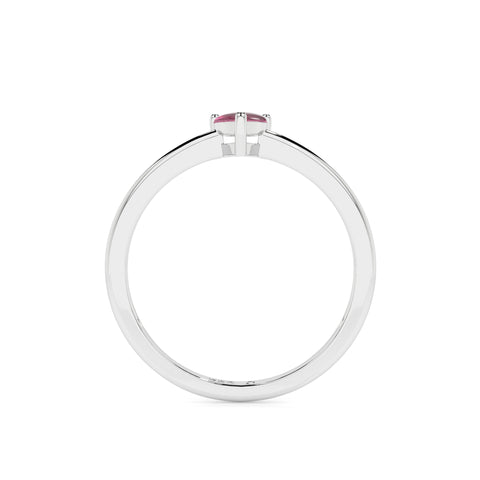 pink tourmaline pear cab stackable prong-set ring