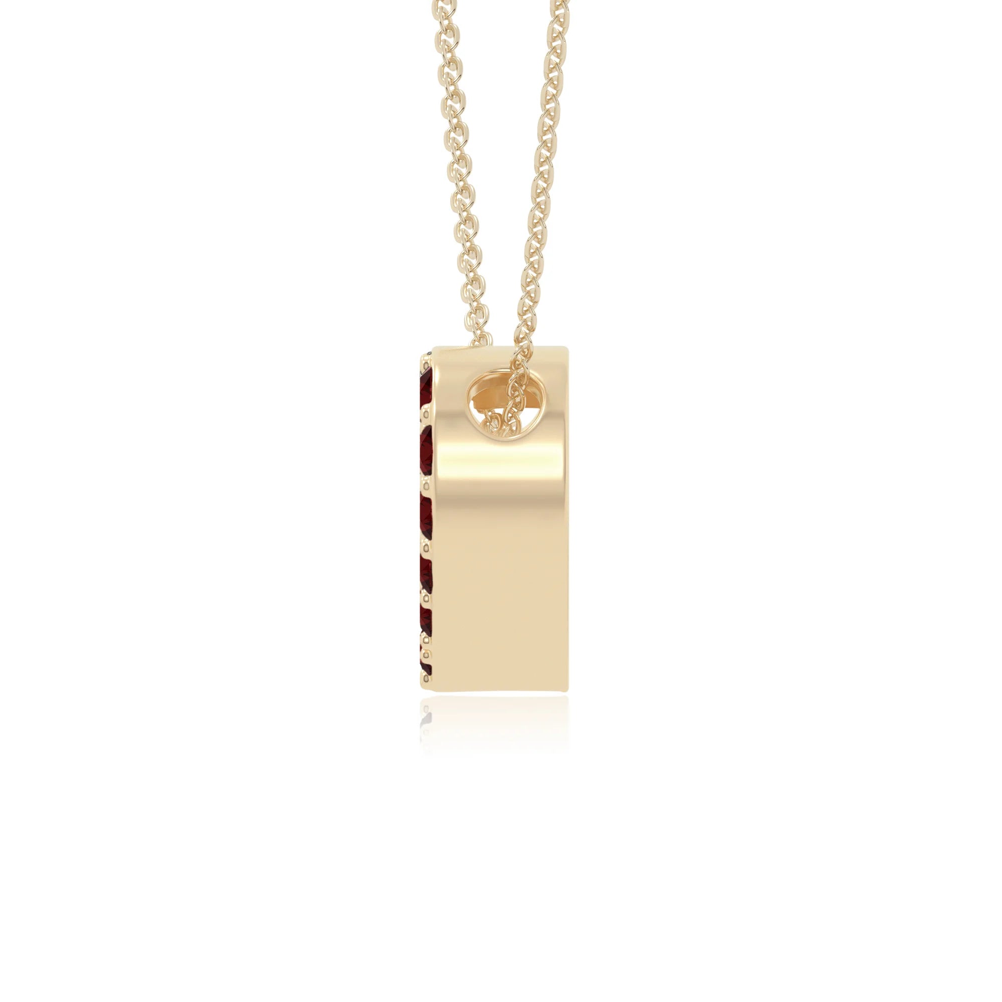 natural garnet studded heart necklaces in yellow gold vermeil 