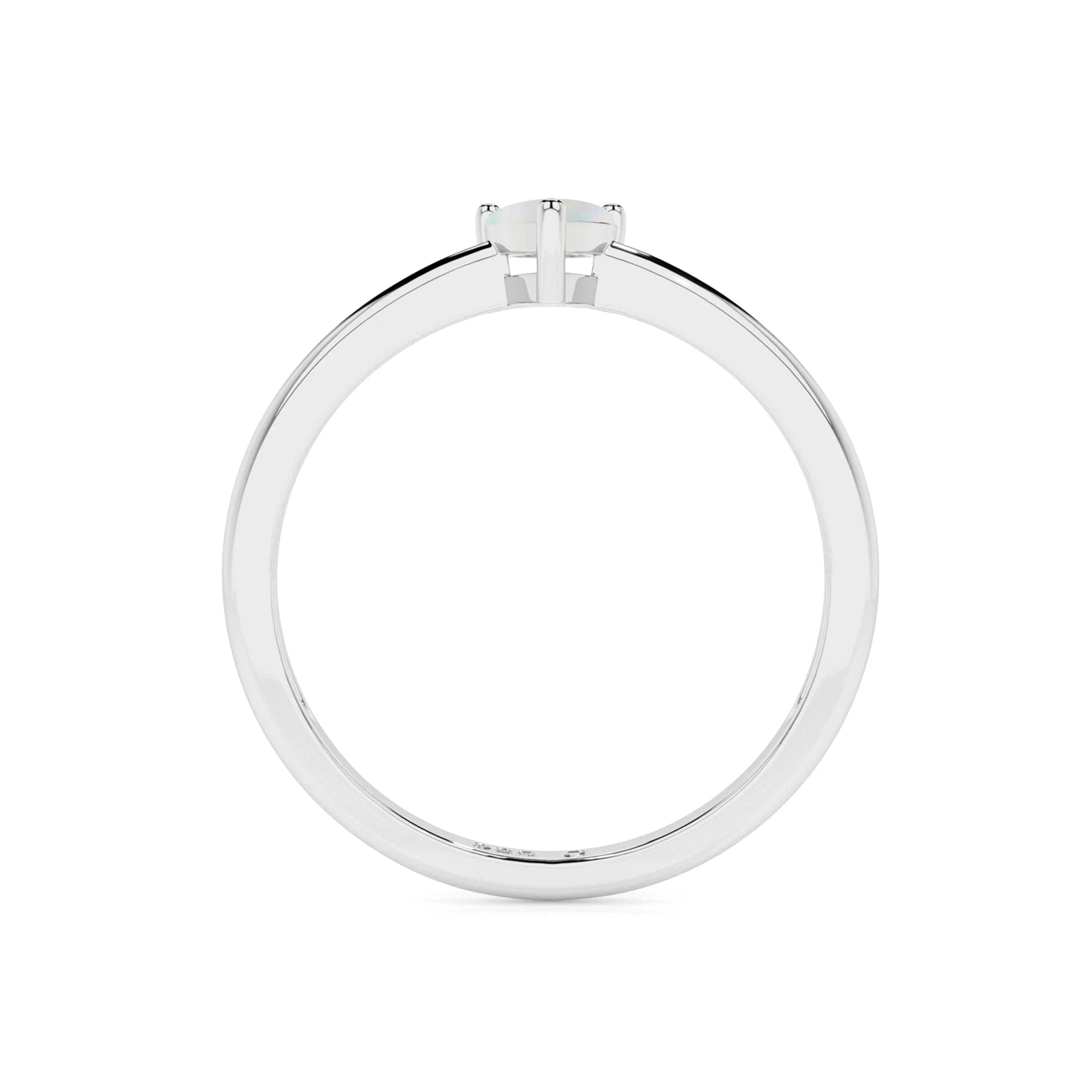 ethiopian opal pear cab stackable prong-set ring