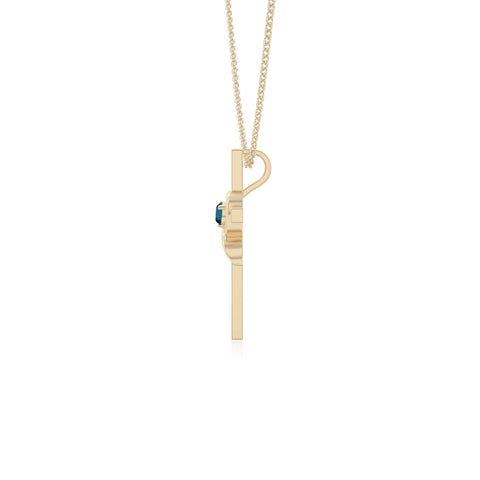 natural london-blue-topaz infinity cross necklaces in yellow gold vermeil 