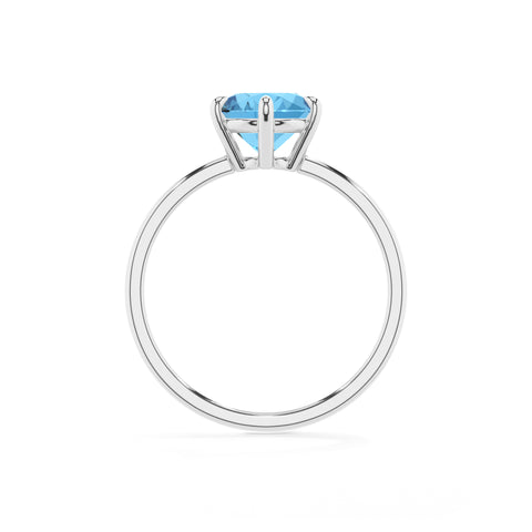 natural swiss blue topaz round solitaire engagement ring