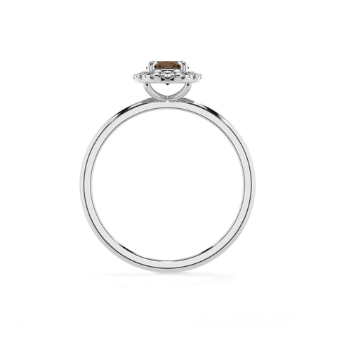 natural smoky-quartz oval halo solitaire engagement ring