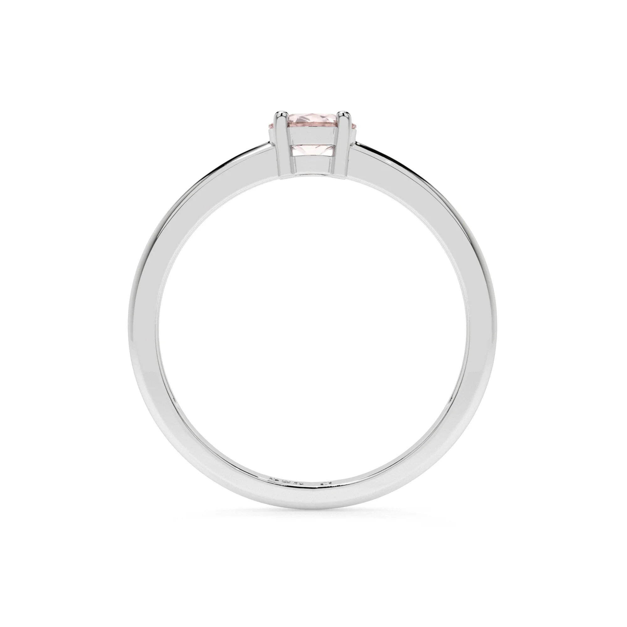 rose quartz round cut stackable prong-set ring