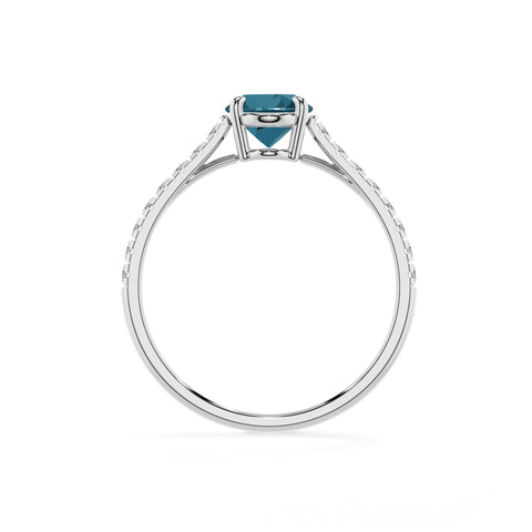 natural london blue topaz oval half eterity solitaire engagement ring