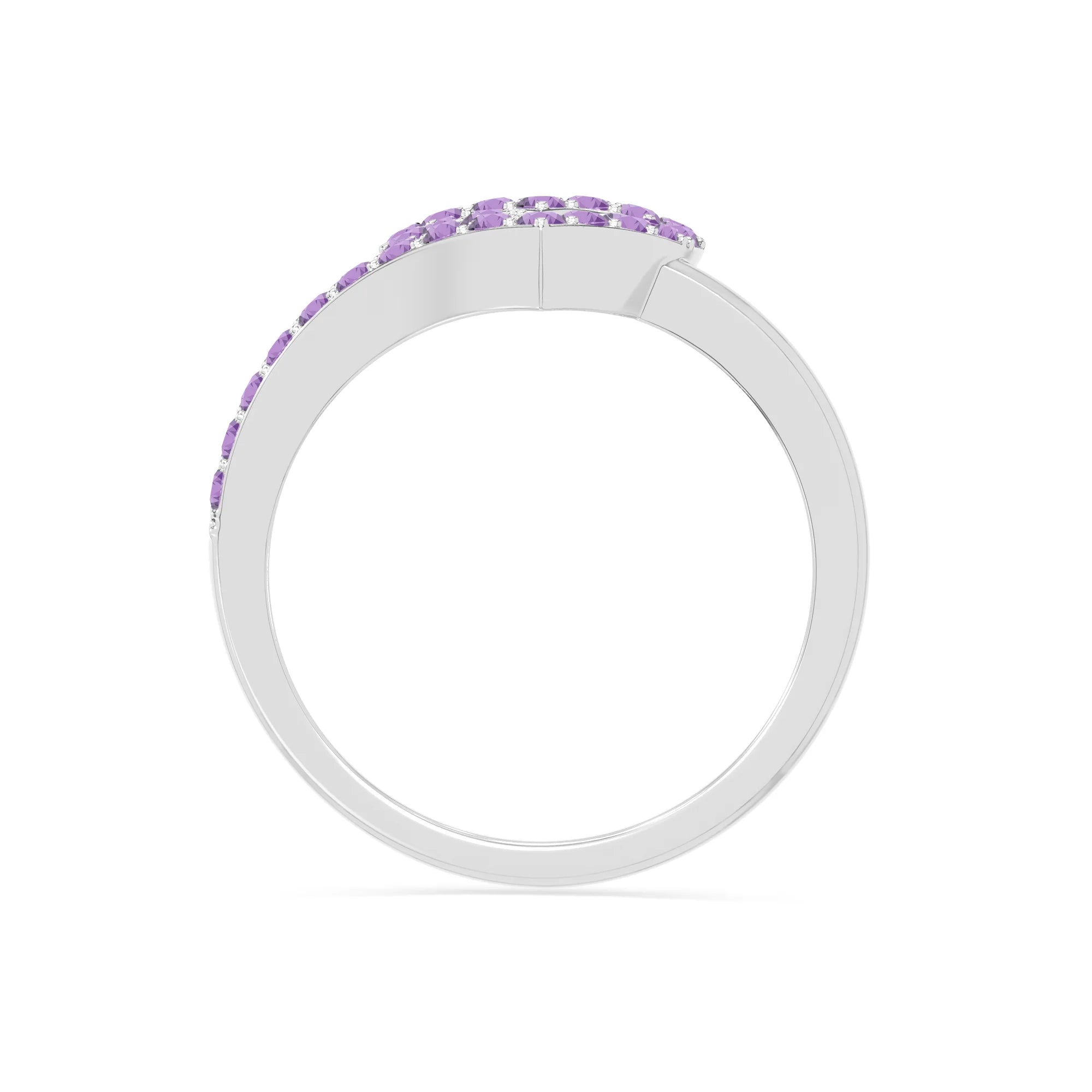 natural amethyst heart promise rings in sterling silver 