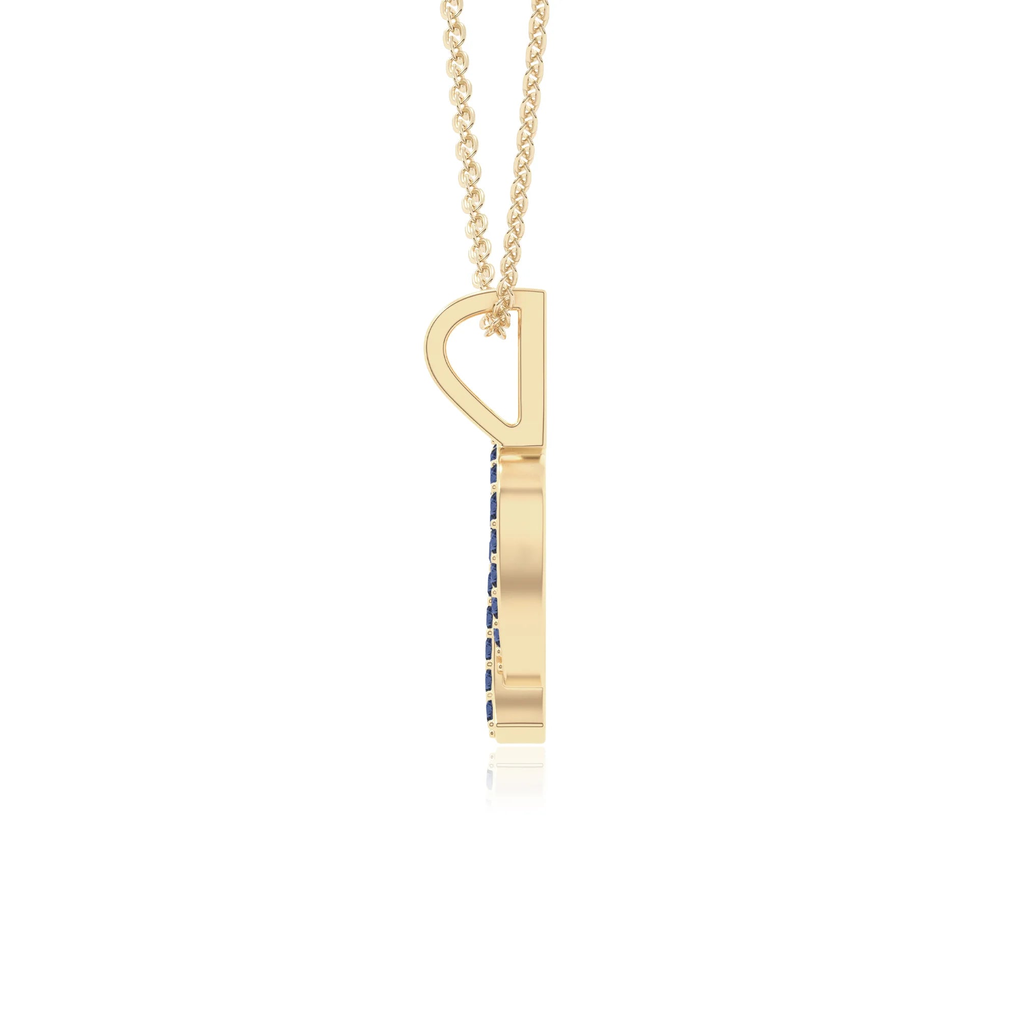 natural blue-sapphire virgo zodiac necklaces in yellow gold vermeil 