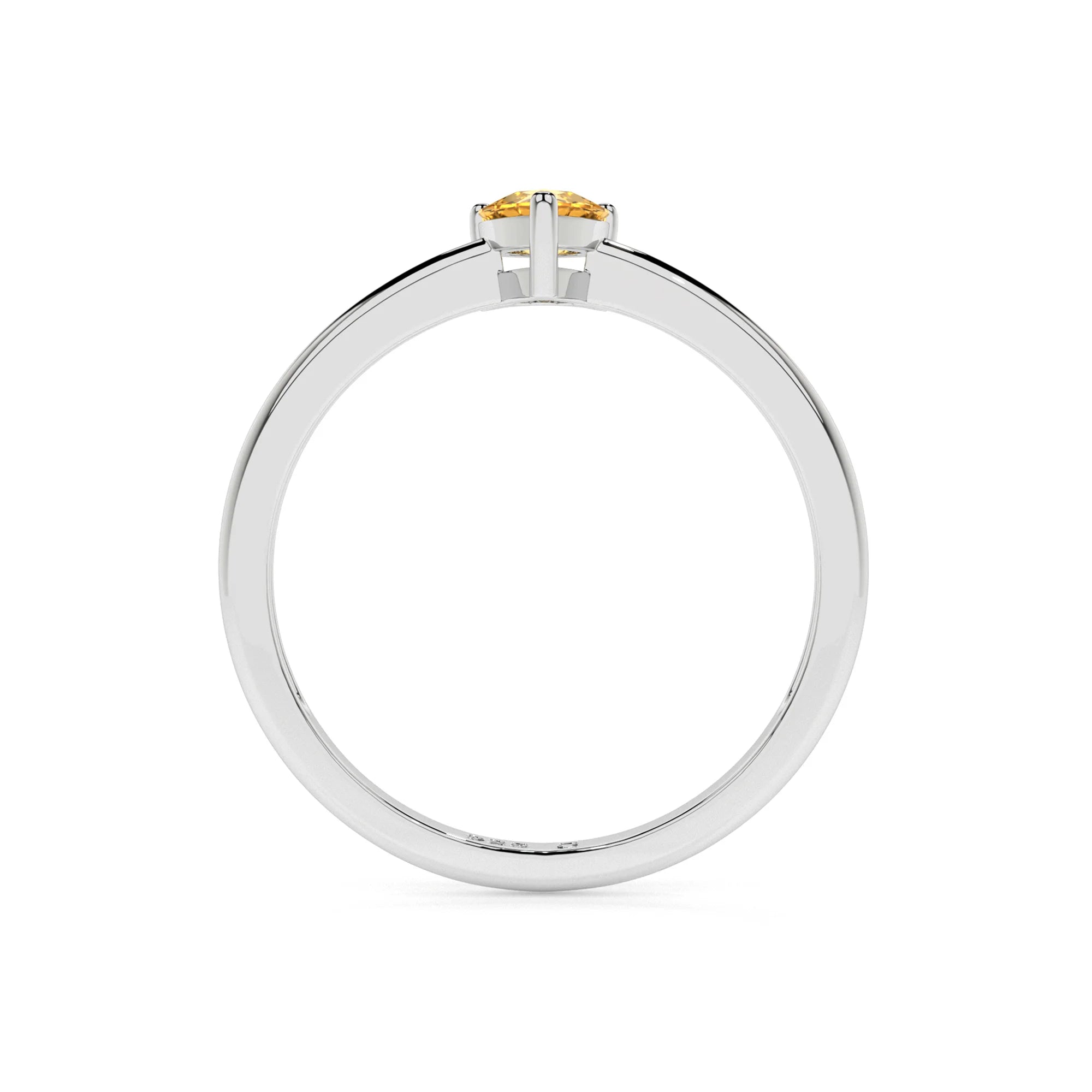 citrine pear cut stackable prong-set ring