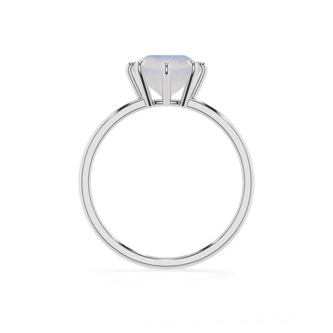 natural rainbow-moonstone cushion solitaire engagement ring