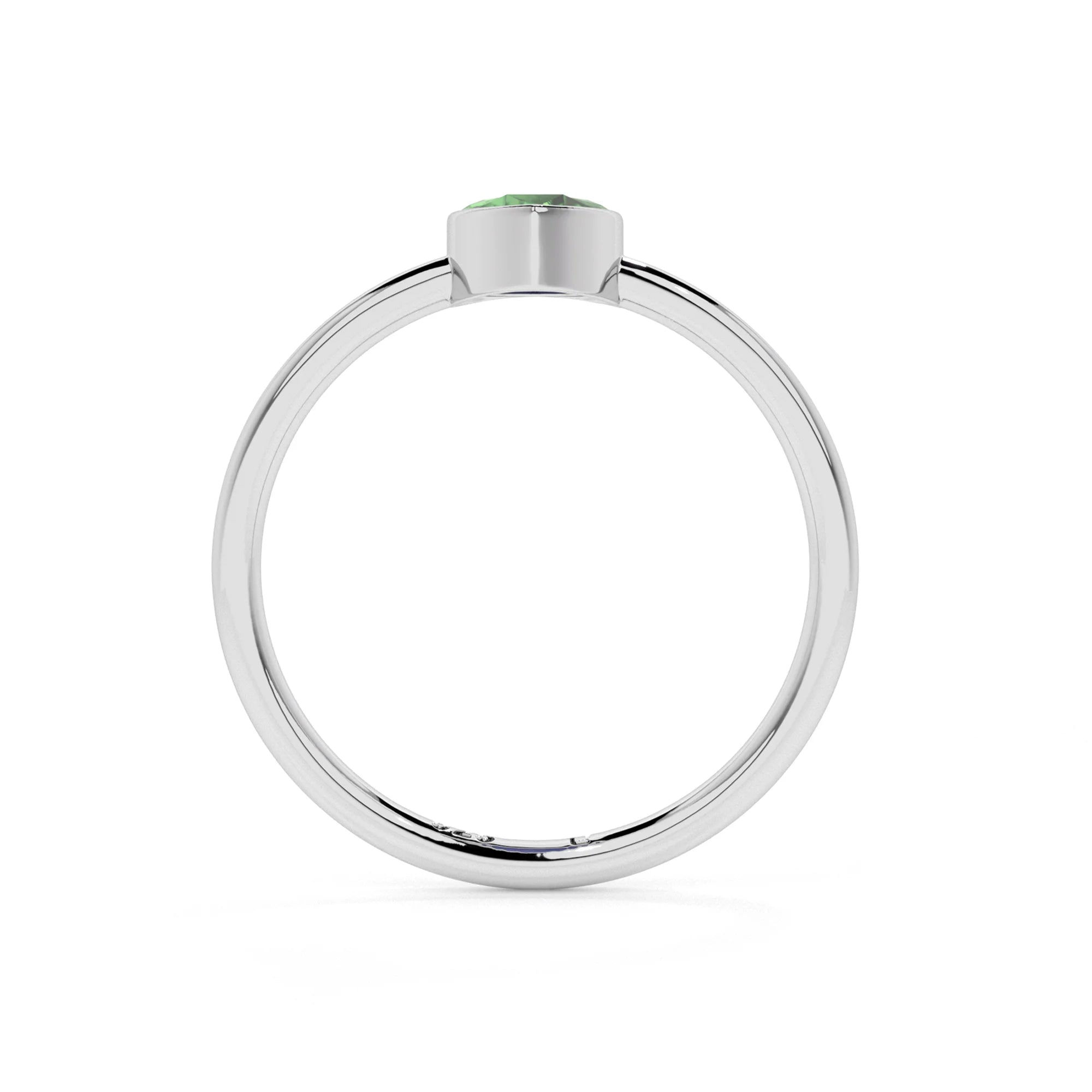 chrome diopside pear cut stackable bezel-set ring
