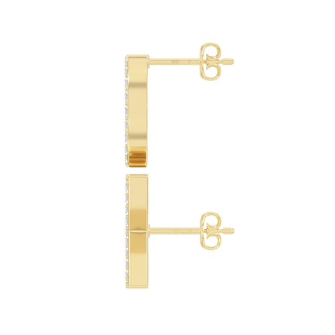 moissanite xo stud earrings in yellow gold vermeil 
