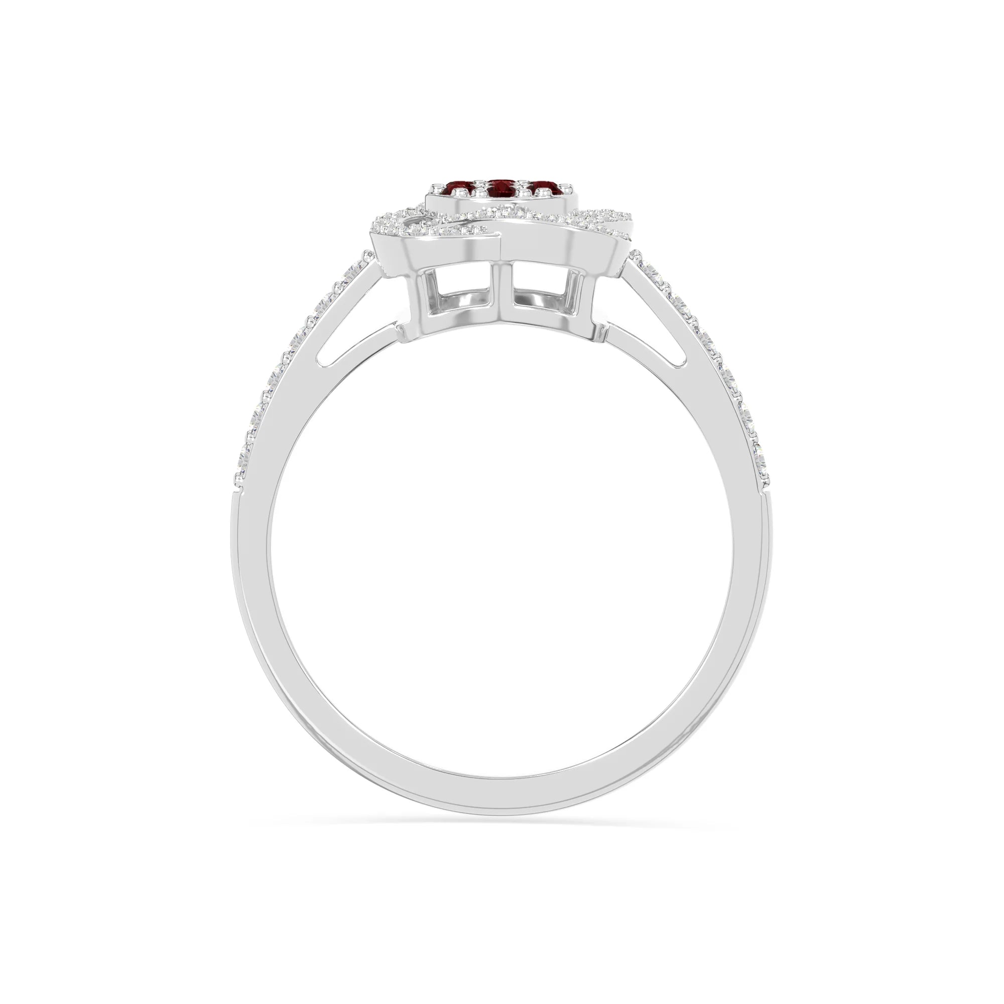 natural garnet infinity promise rings in sterling silver 