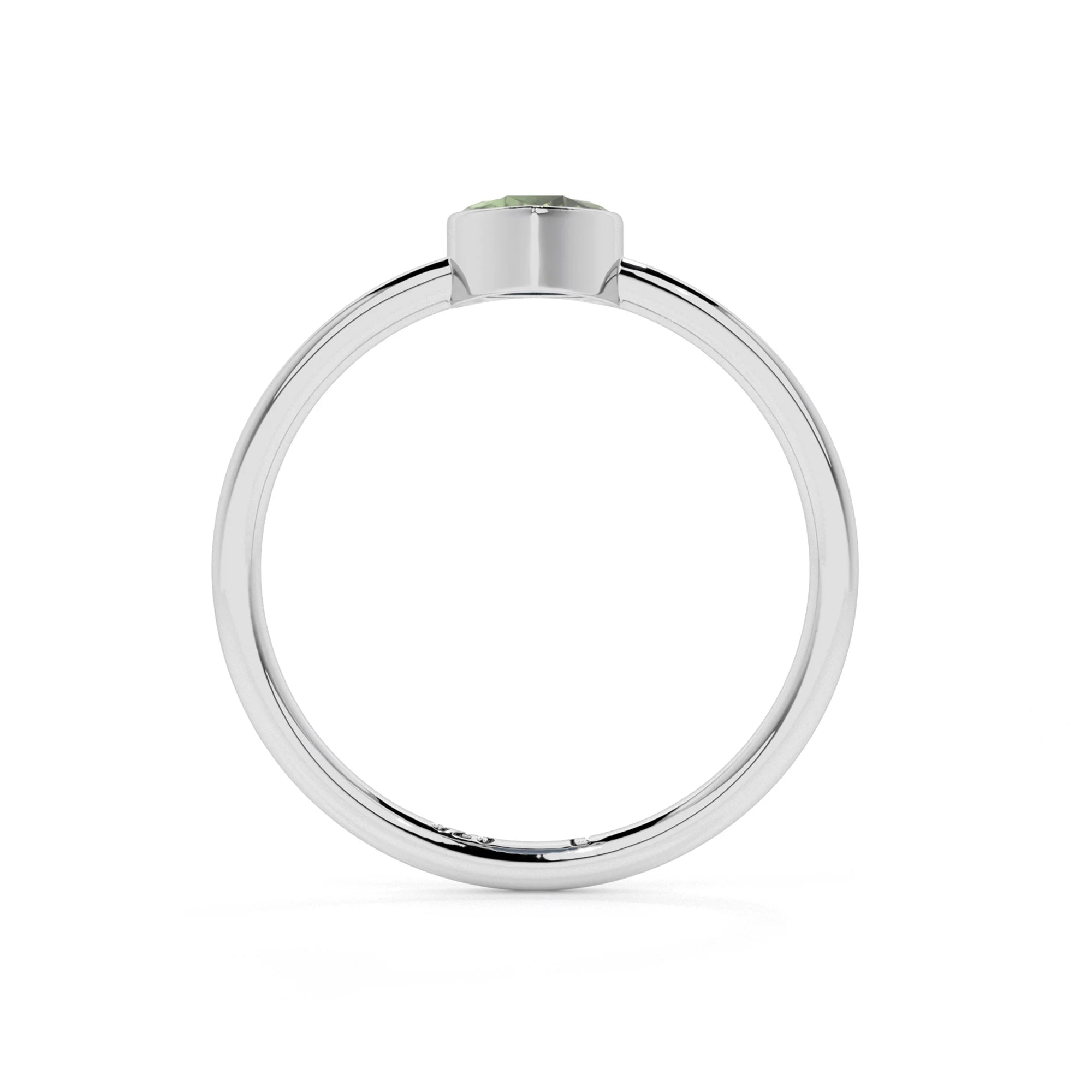 moldavite pear cut stackable bezel-set ring