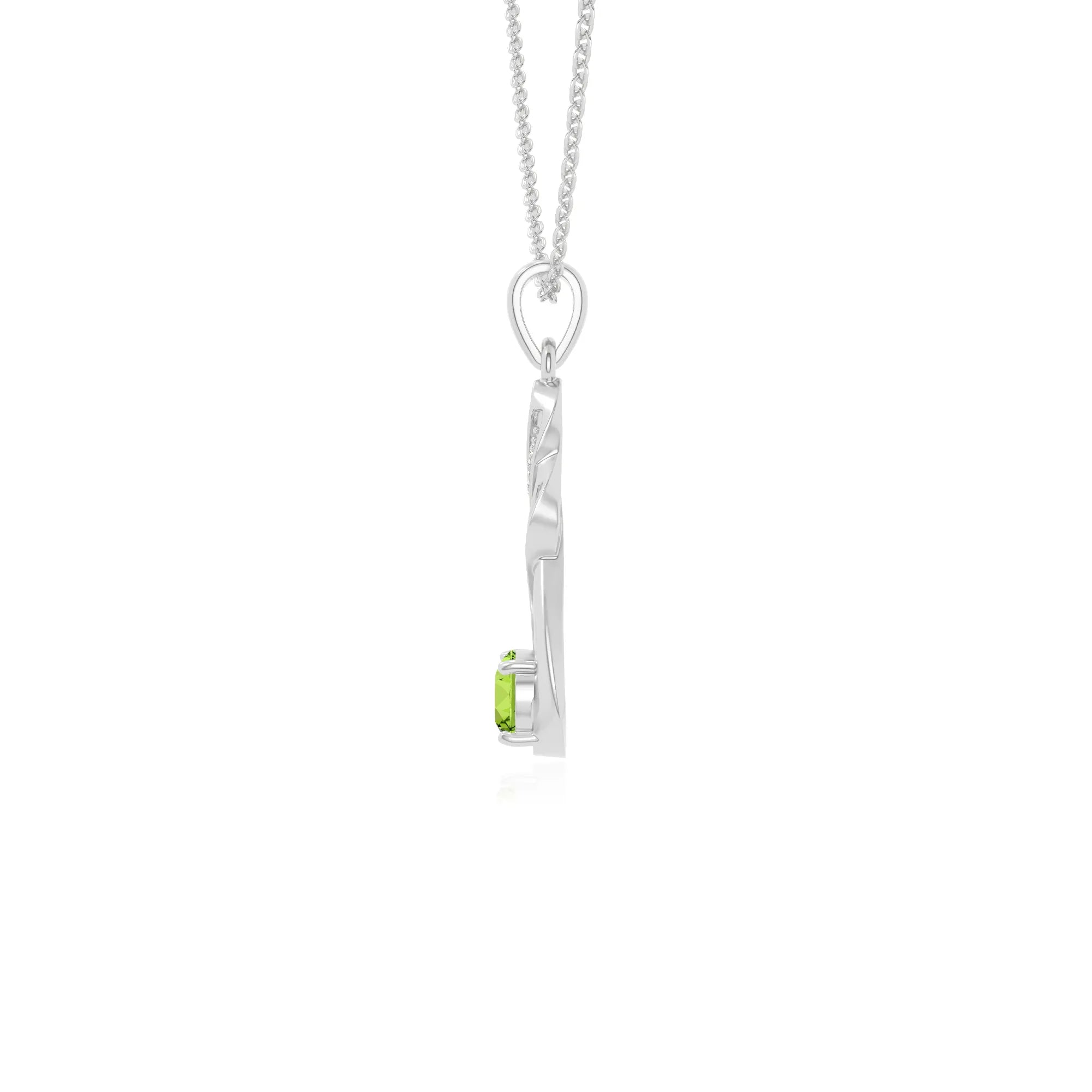 peridot infinity necklaces in sterling silver 