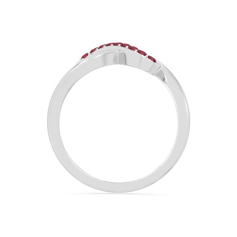 natural ruby infinity promise rings in sterling silver 
