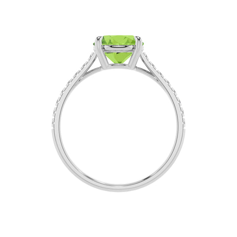 natural peridot round half eterity solitaire engagement ring