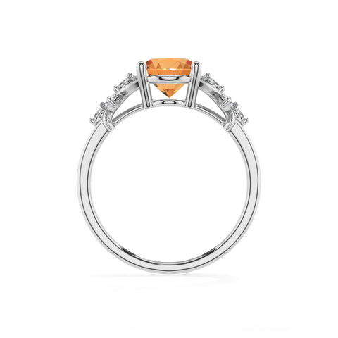 lab-grown citrine oval criss cross solitaire engagement ring