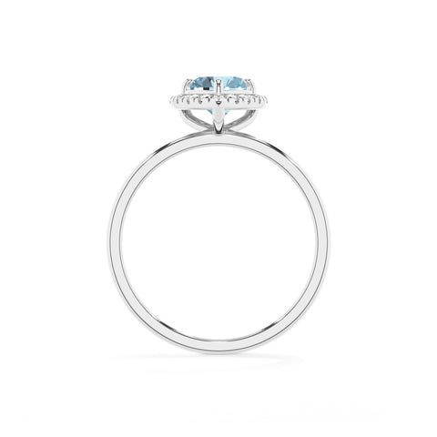 lab grown aquamarine heart halo solitaire engagement ring