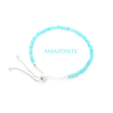 natural amazonite round shape bolo bracelet