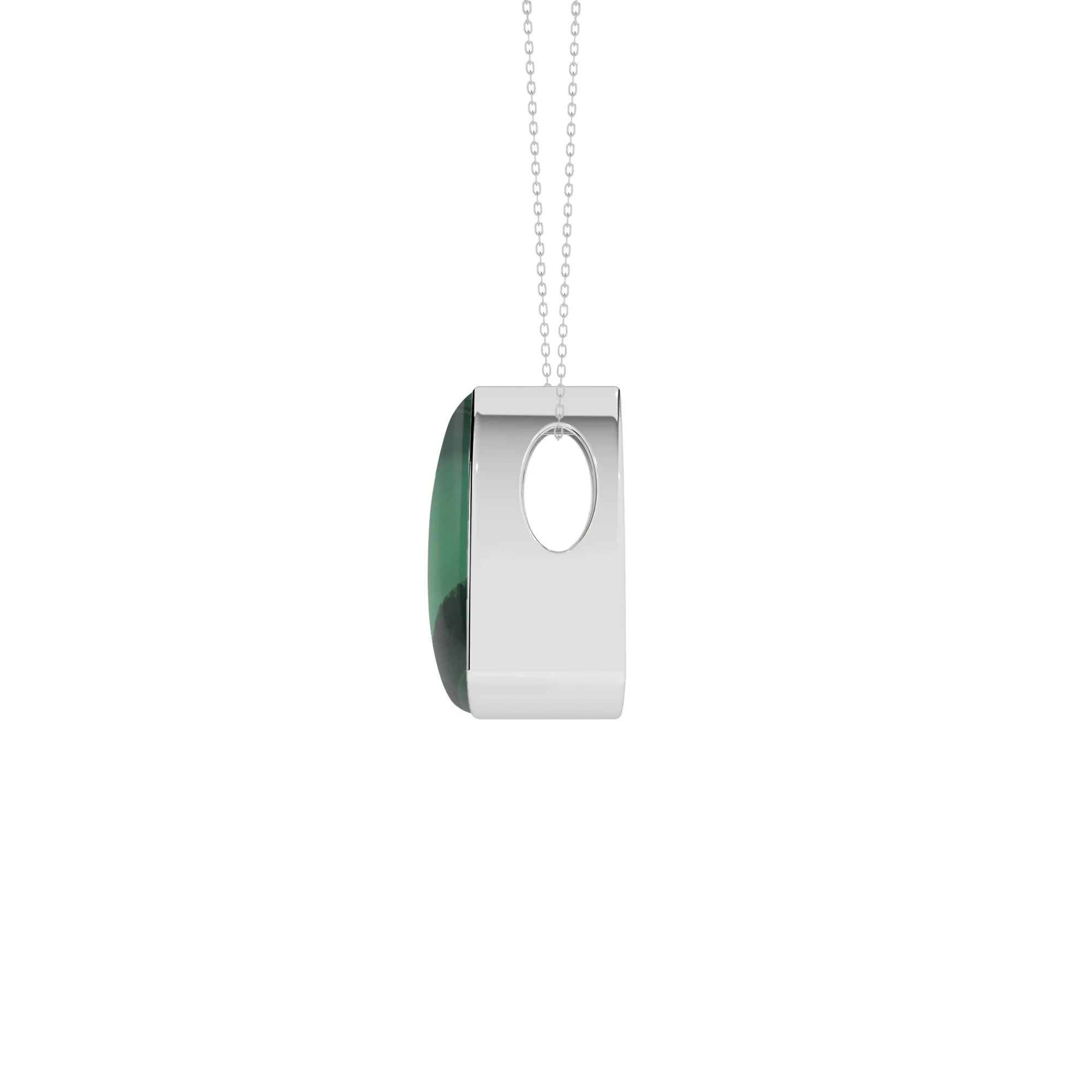 natural malachite trillion shape pendant necklace