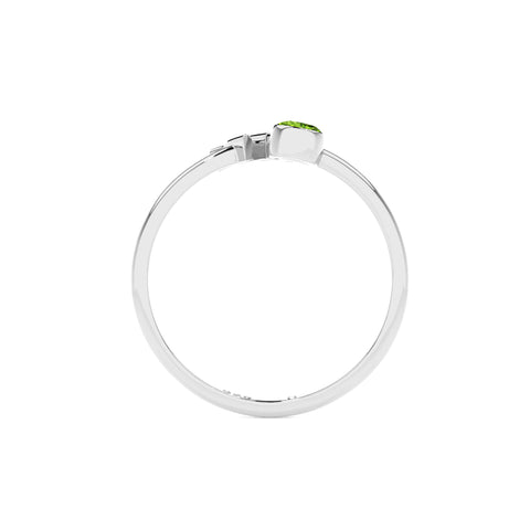 virgo zodiac ring with natural peridot