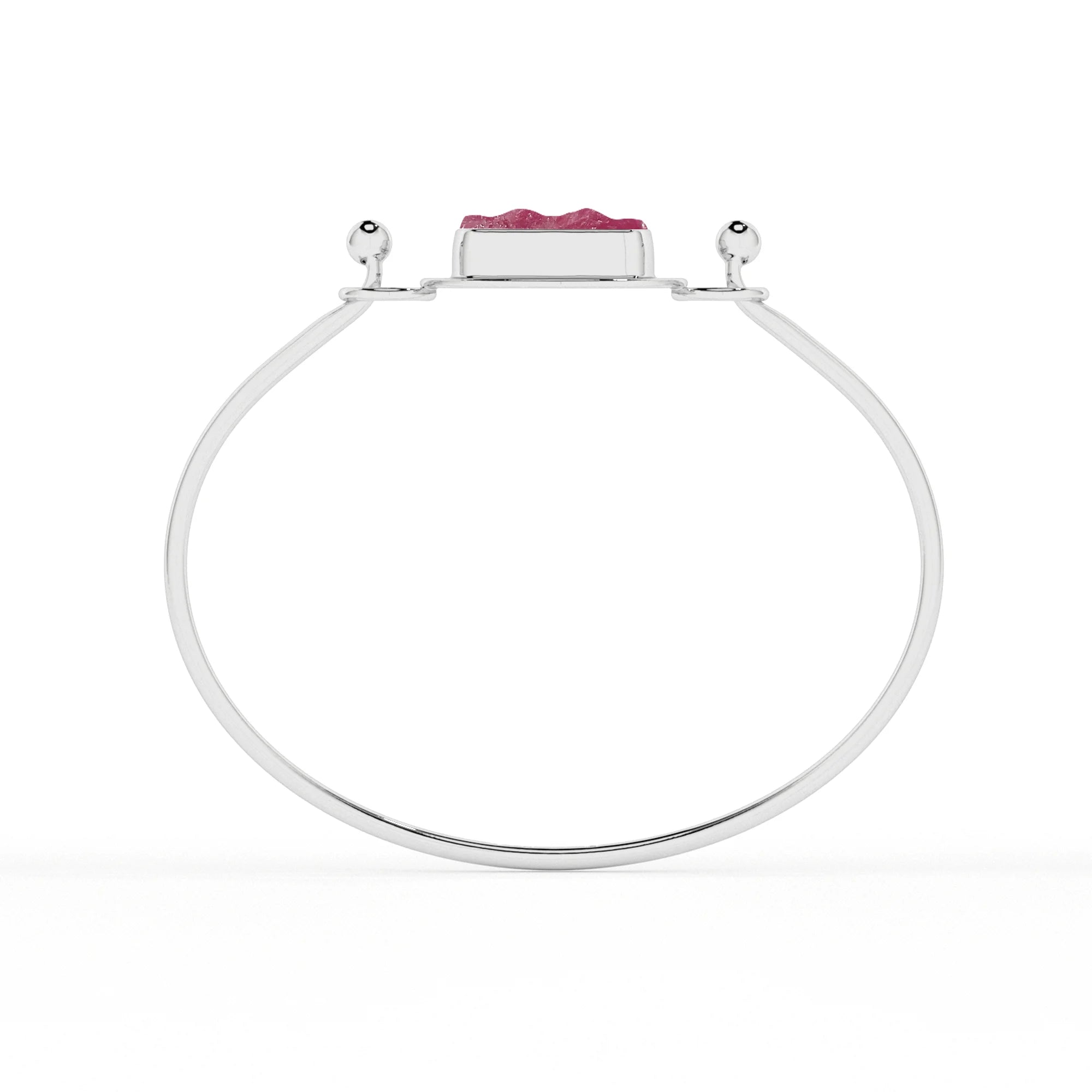 natural ruby rough shape twister bracelet