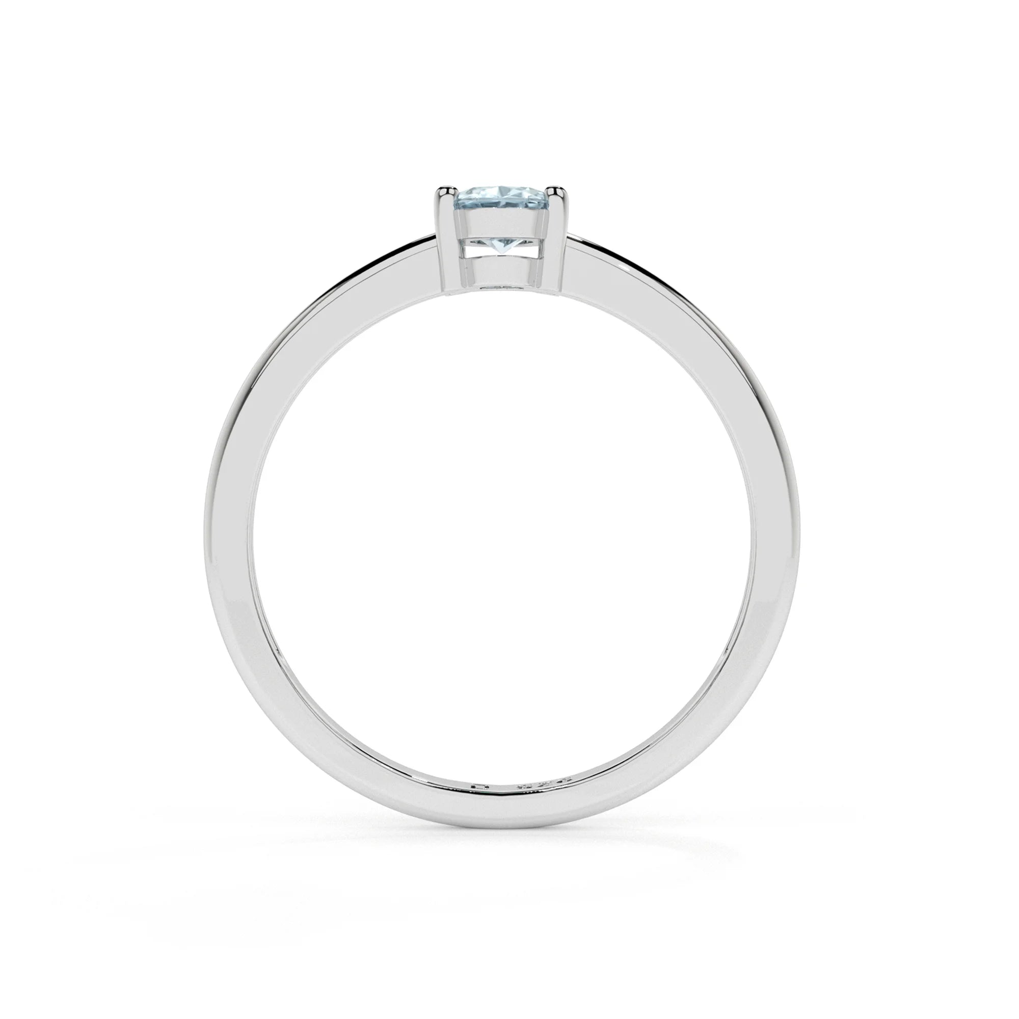 aquamarine oval cut stackable prong-set ring