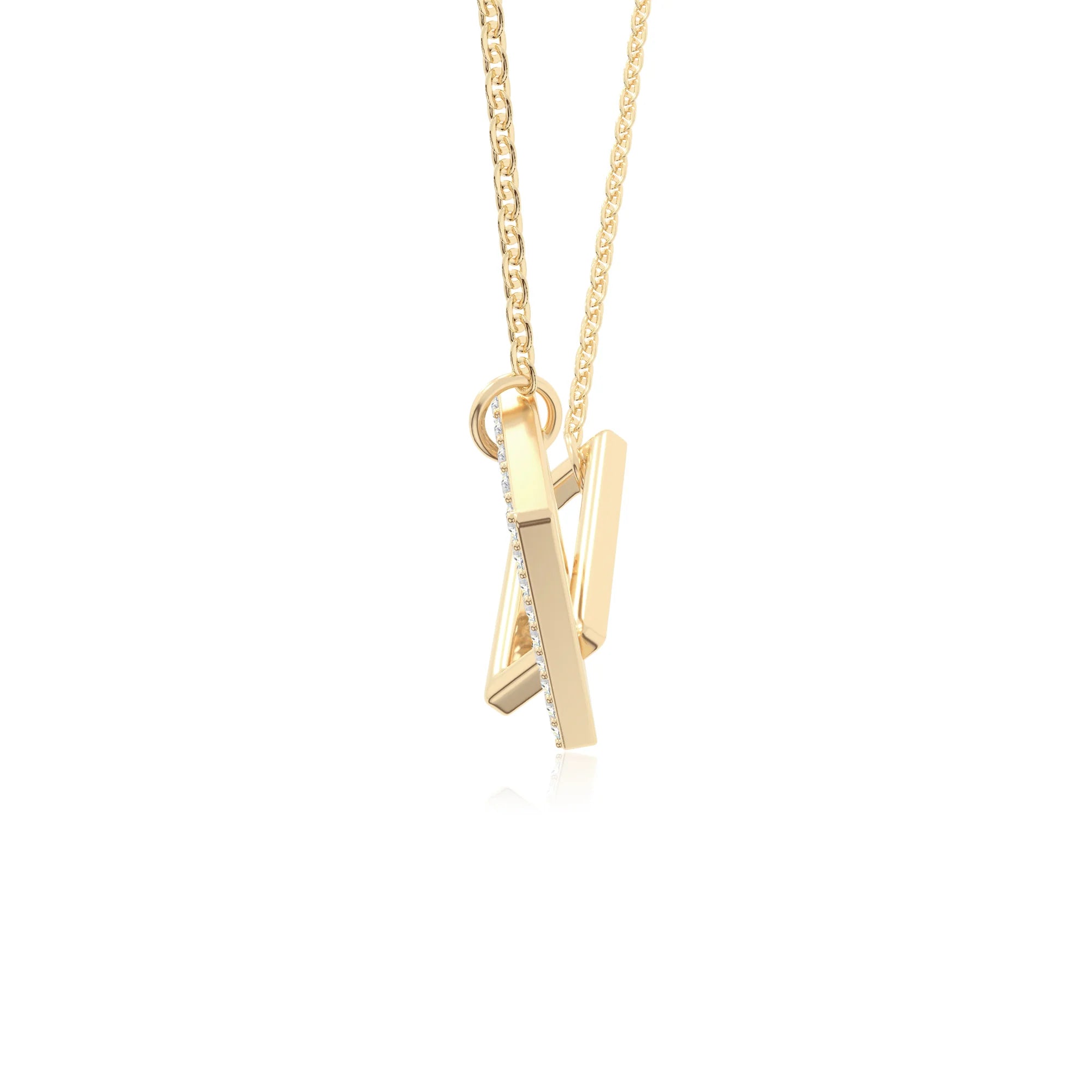 moissanite interlock necklaces in yellow gold vermeil 