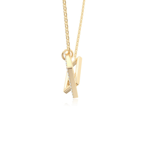 moissanite interlock necklaces in yellow gold vermeil 
