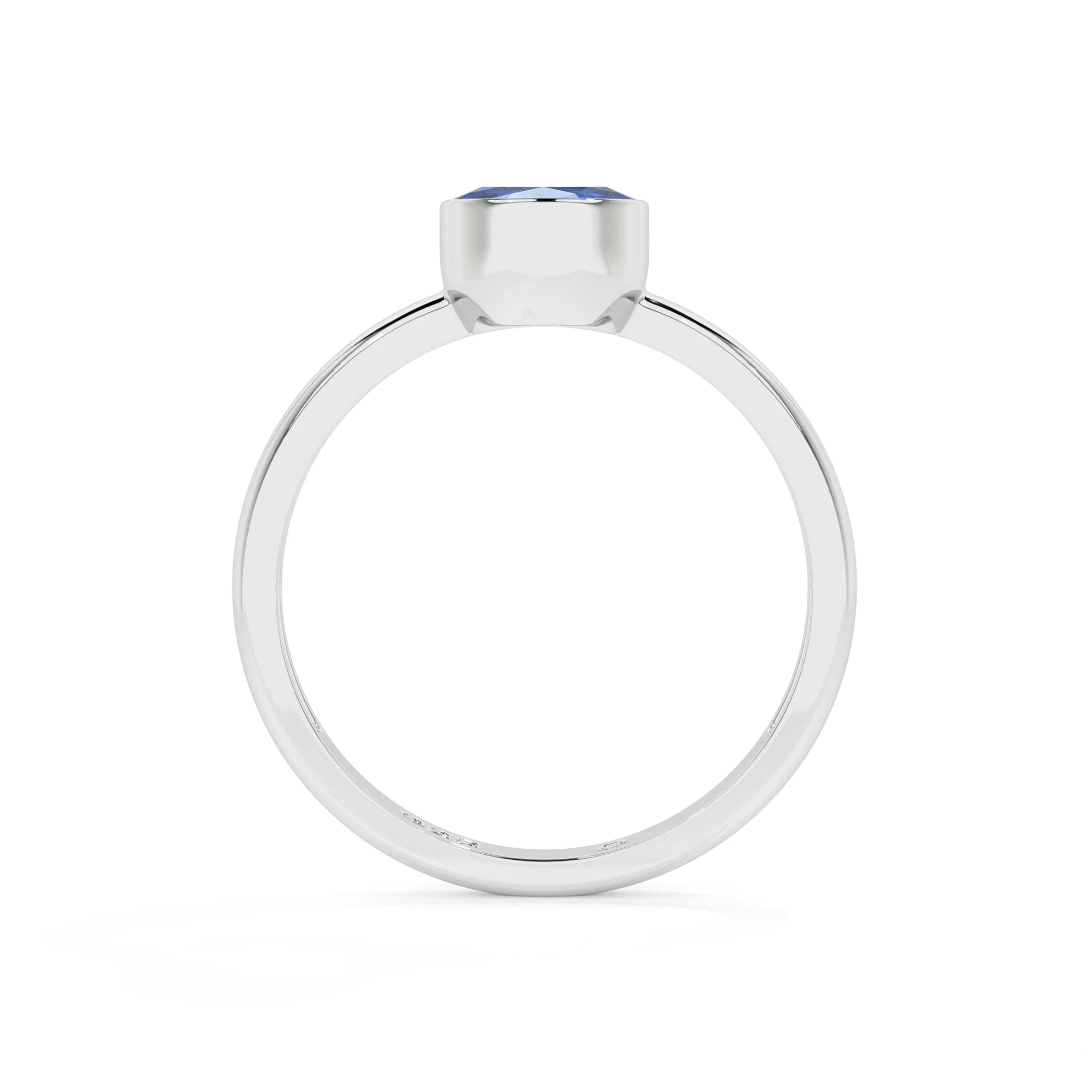 kyanite oval cut stackable bezel-set ring