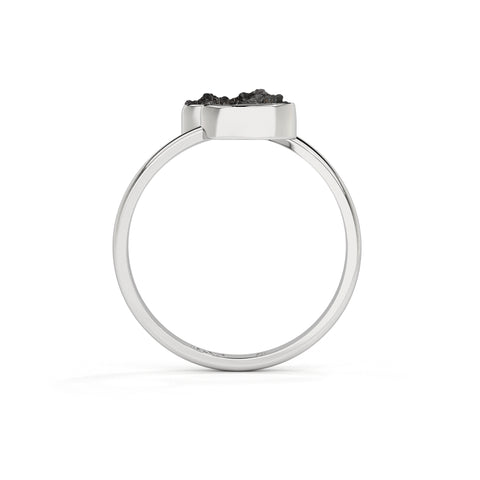 shungite rough shape stackable bezel-set ring