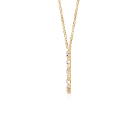 natural amethyst sun necklaces in yellow gold vermeil 