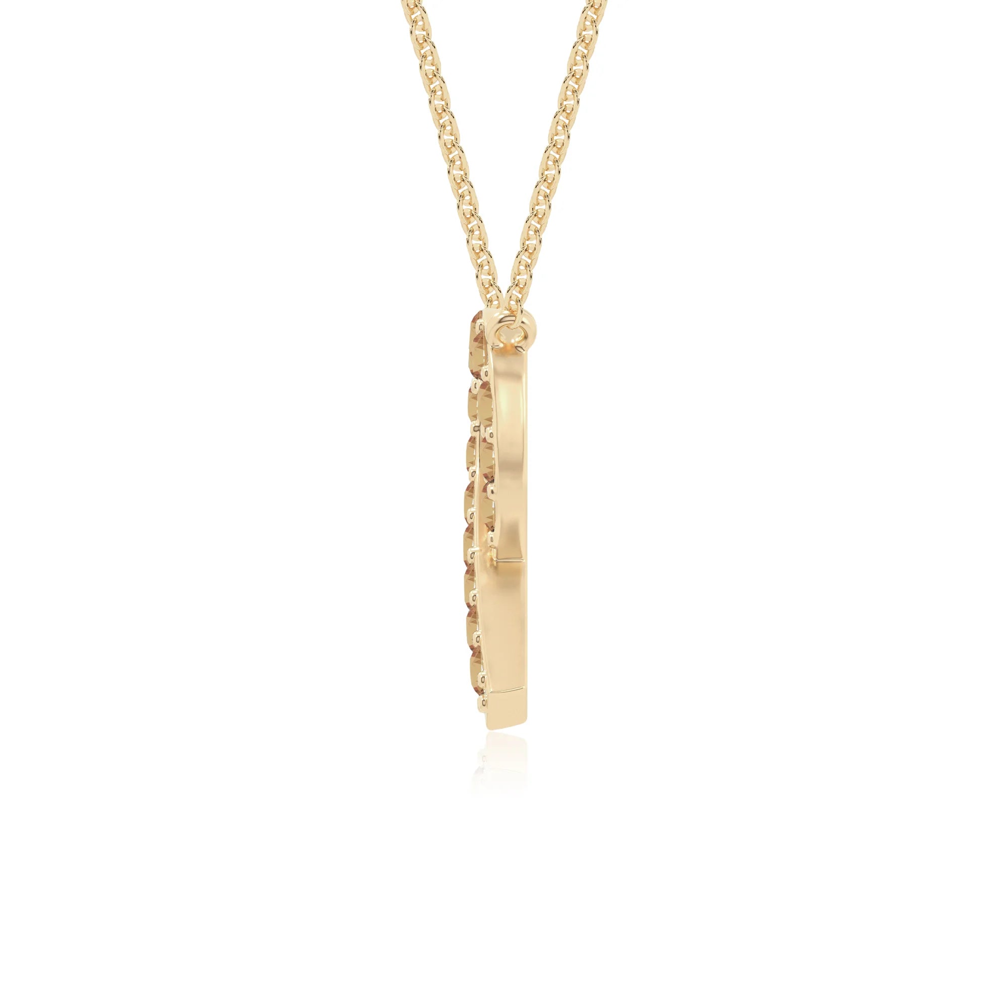 natural citrine cancer ribbon necklaces in yellow gold vermeil 