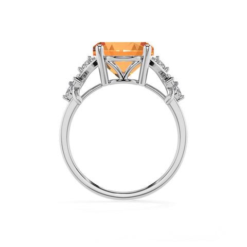 lab-grown citrine round criss cross solitaire engagement ring