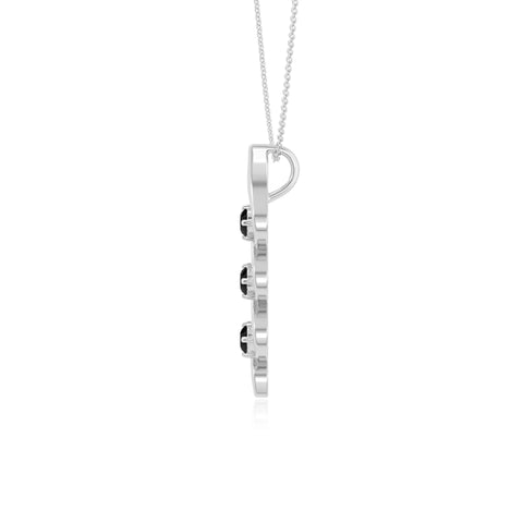 natural black-onyx 3 stone helix necklaces in sterling silver 