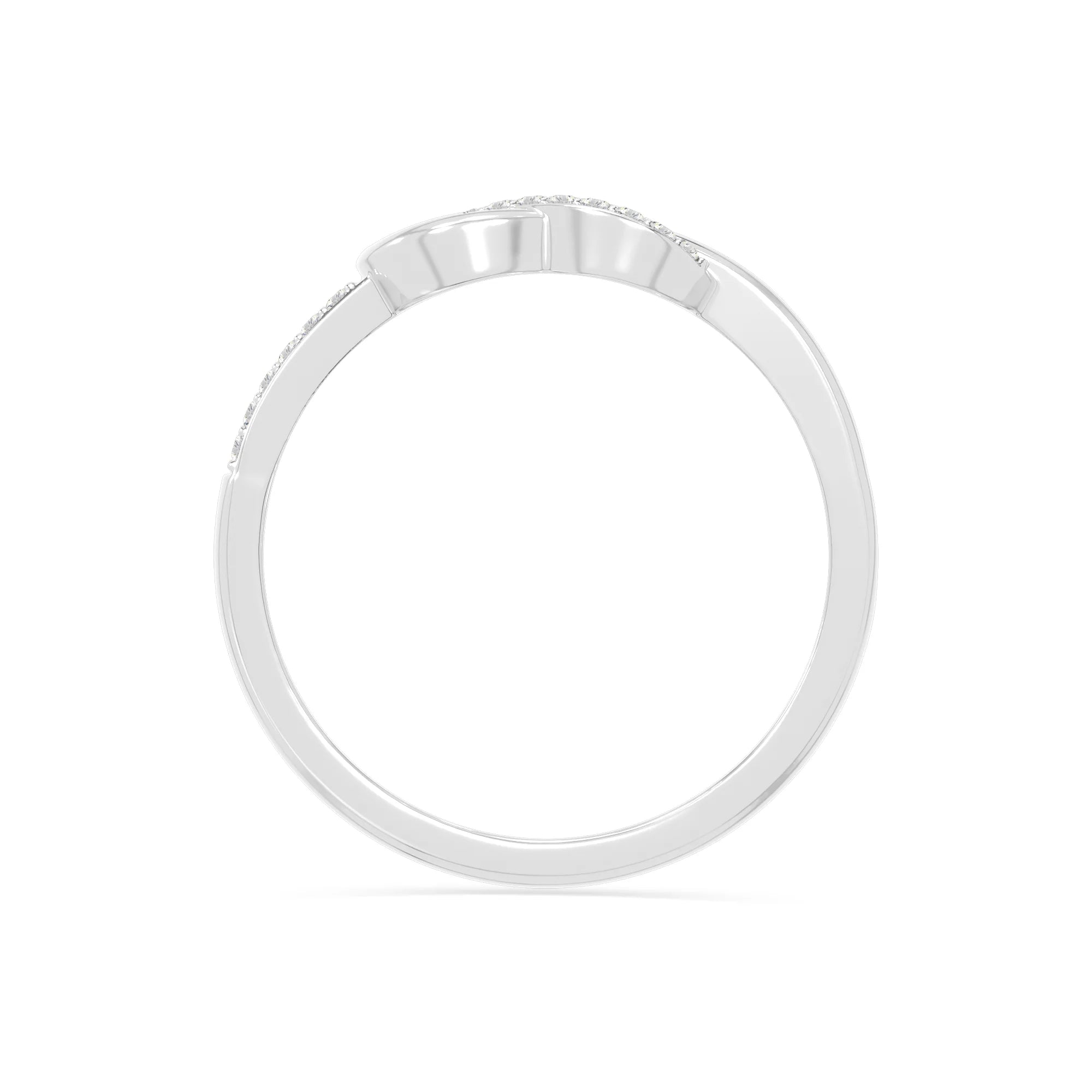 natural moissanite infinity knot promise rings in sterling silver 