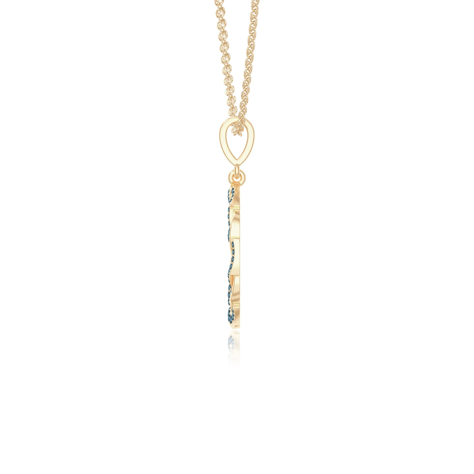 natural london-blue-topaz infinity love knot necklaces in yellow gold vermeil 