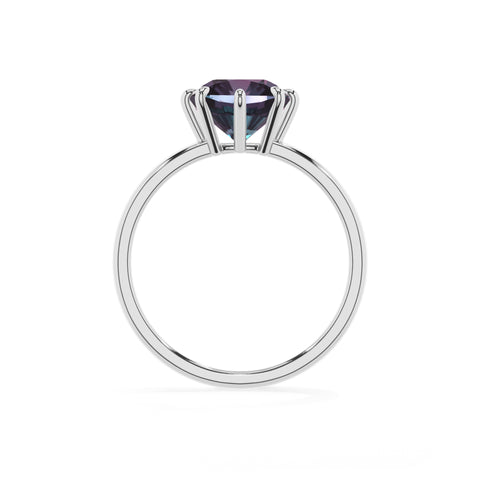 lab grown alexandrite cushion solitaire engagement ring