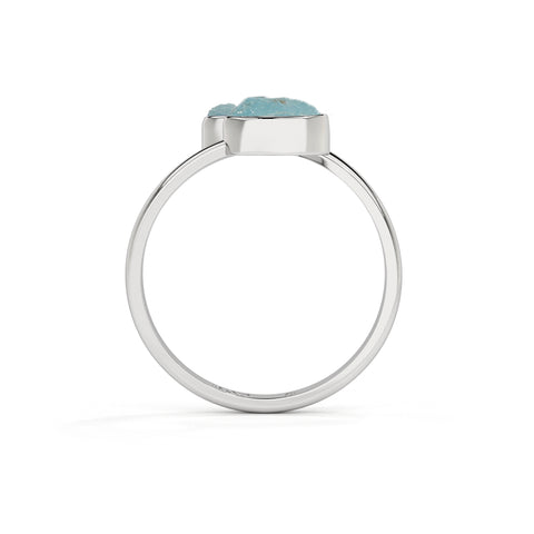 aquamarine rough shape stackable bezel-set ring