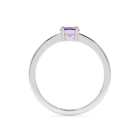 amethyst round cut stackable prong-set ring