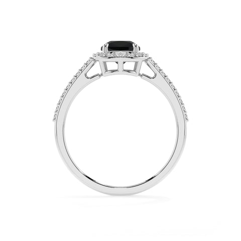 natural black-onyx cushion half eterity halo solitaire engagement ring