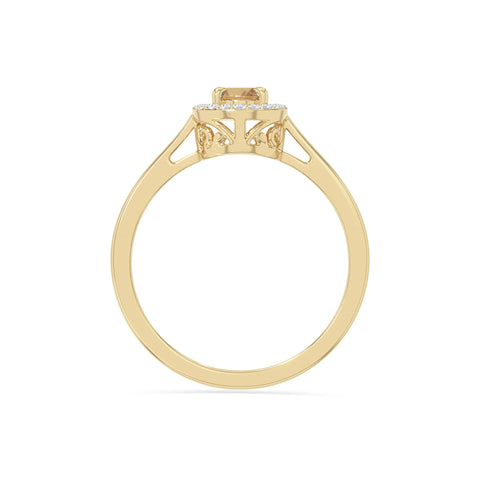 natural citrine solitaire halo engagement rings in yellow gold vermeil