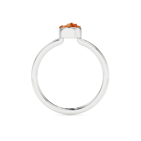 sunstone rough shape stackable bezel-set ring