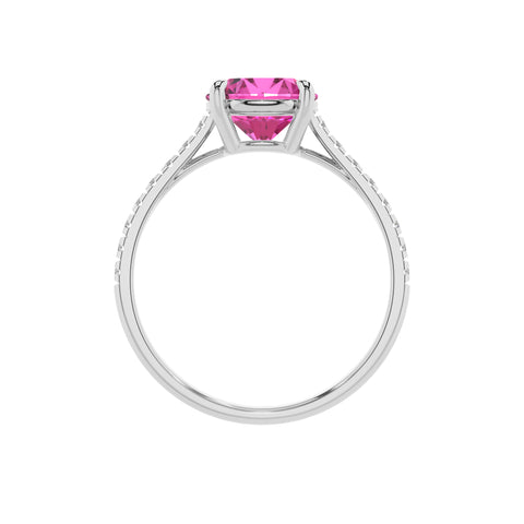 lab-grown pink-sapphire round half eterity solitaire engagement ring