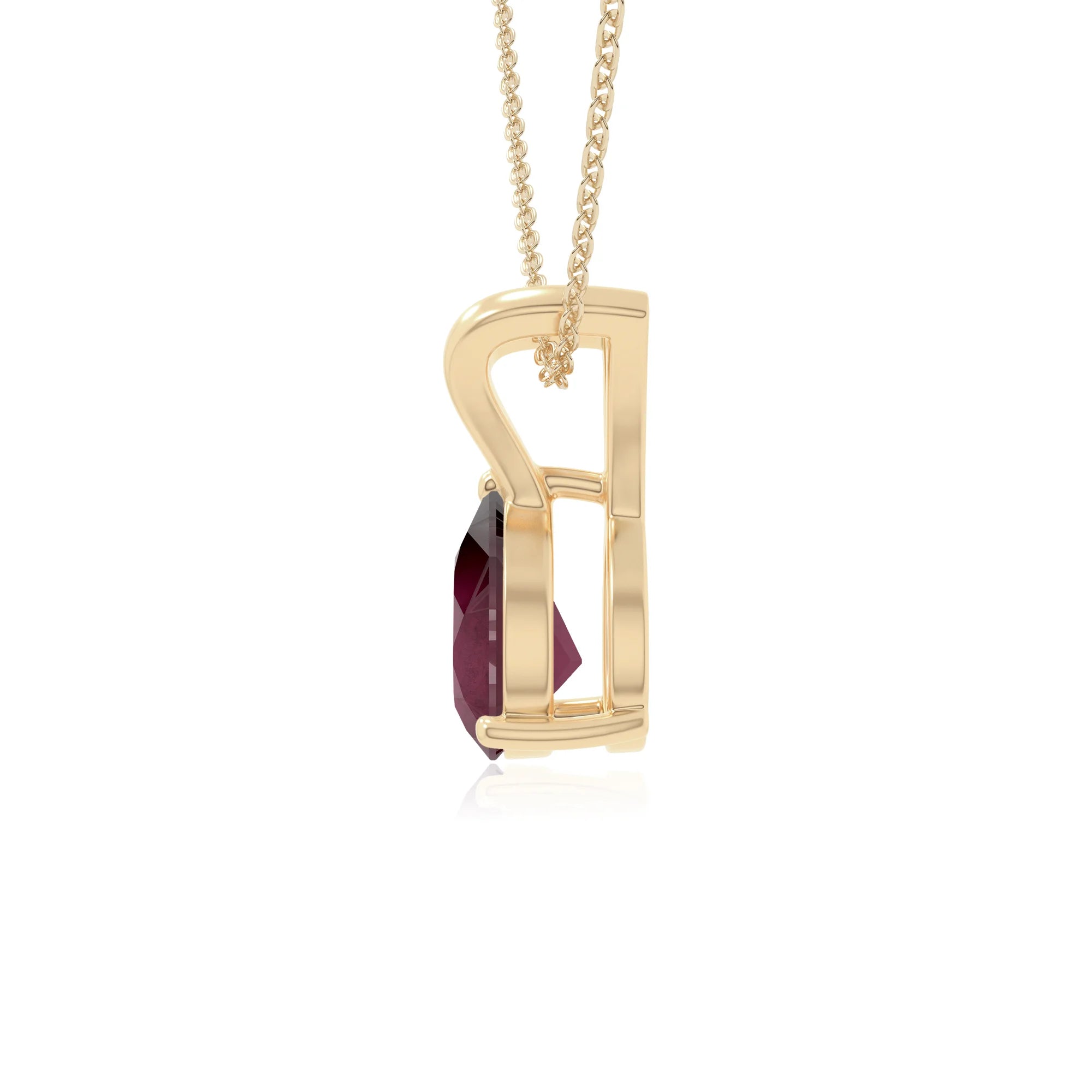 natural ruby v-bale solitaire necklaces in yellow gold vermeil 