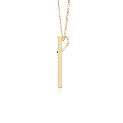 natural black-onyx cross necklaces in yellow gold vermeil 