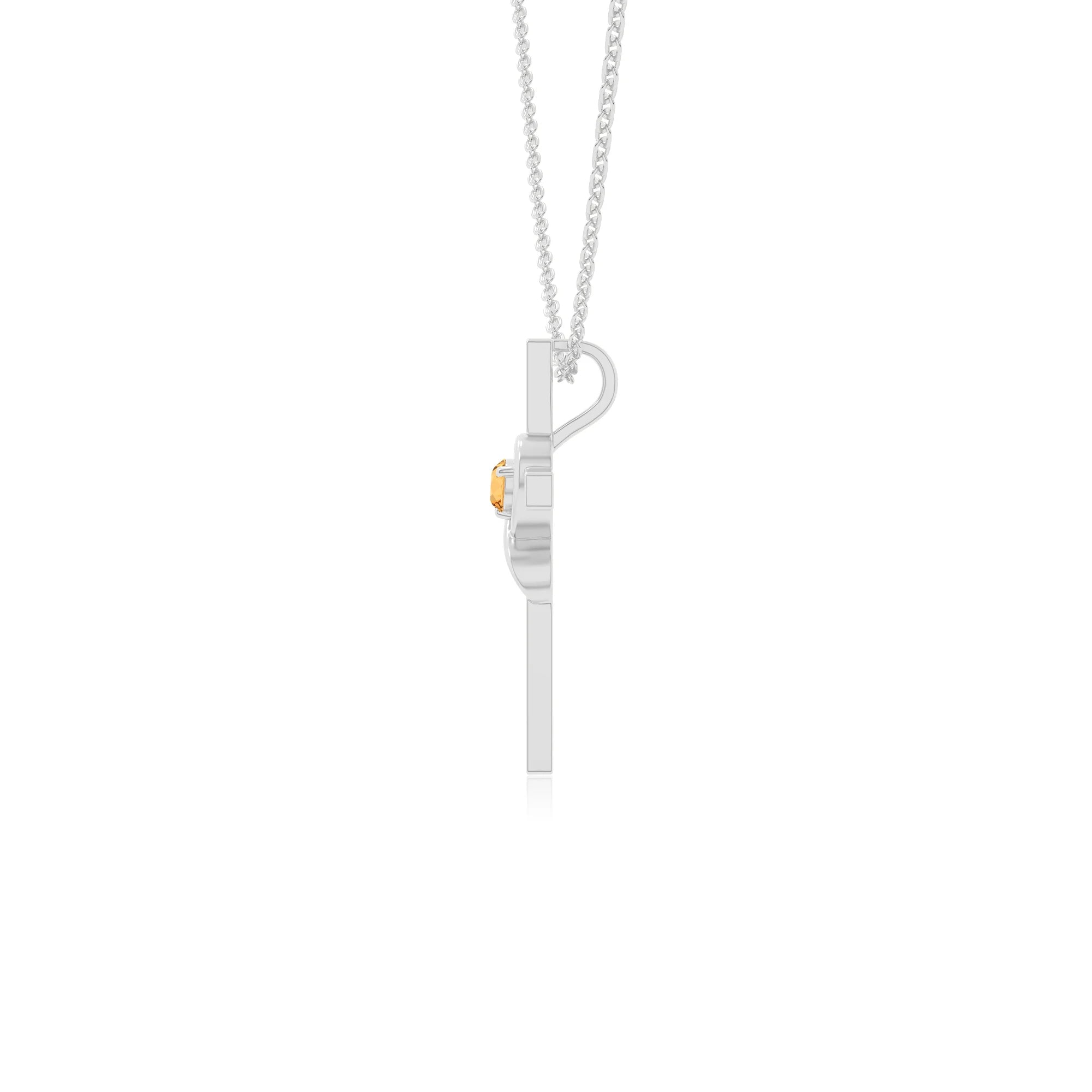 natural citrine infinity cross necklaces in sterling silver 