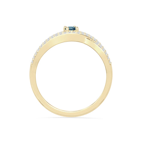 natural london blue topaz promise rings in yellow gold vermeil