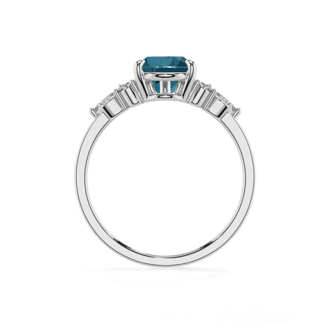 natural london blue topaz pear solitaire engagement ring