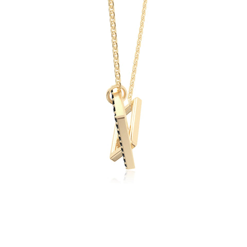 natural black onyx interlock necklaces in yellow gold vermeil 