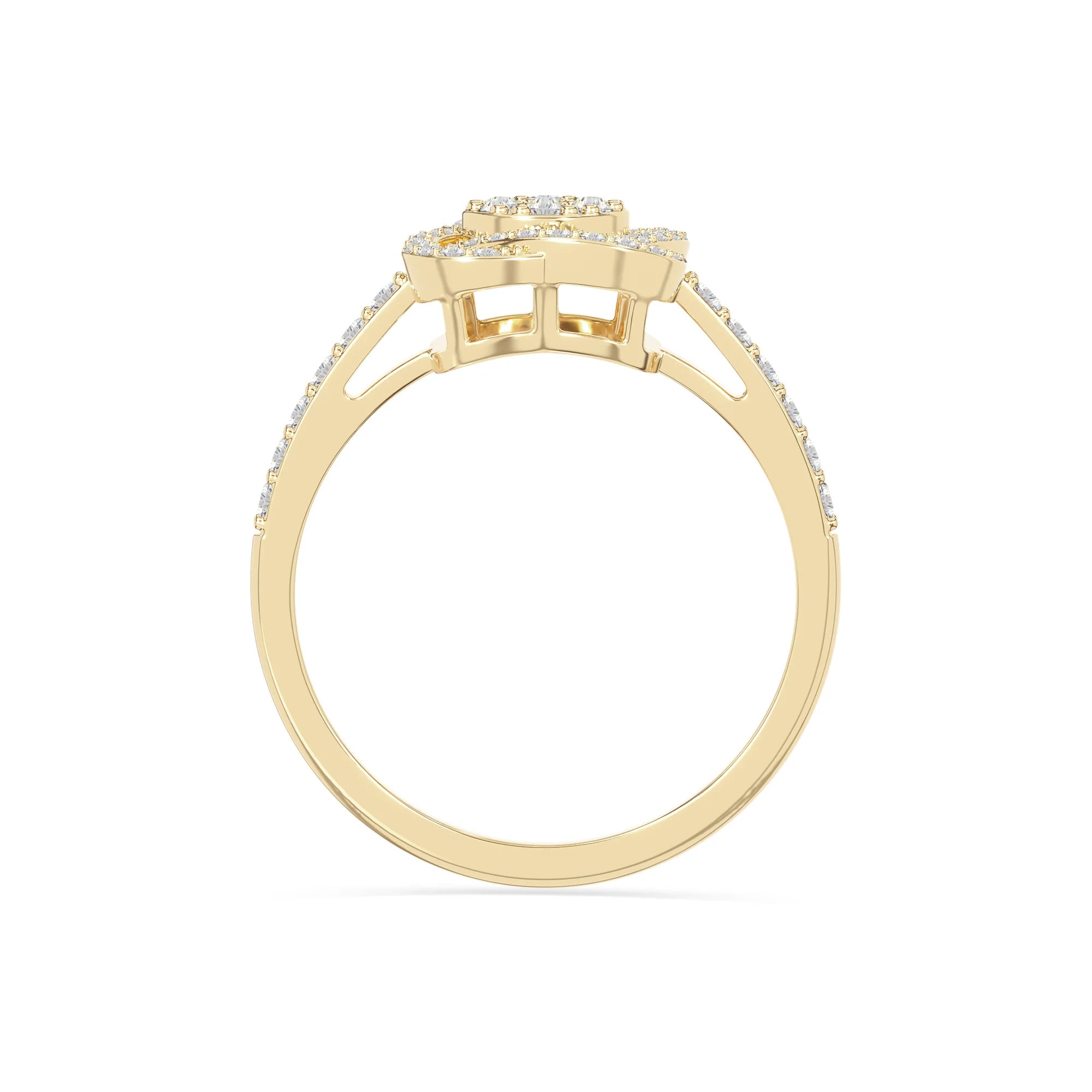 natural moissanite infinity promise rings in yellow gold vermeil
